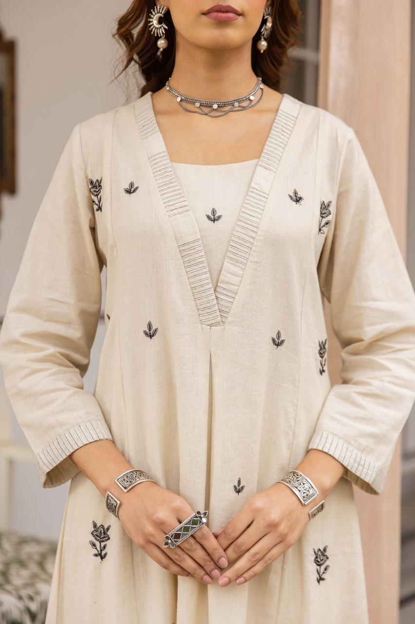 Cotton Embroidered Kurta Set