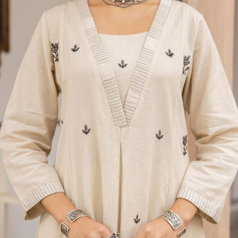 Cotton Embroidered Kurta Set