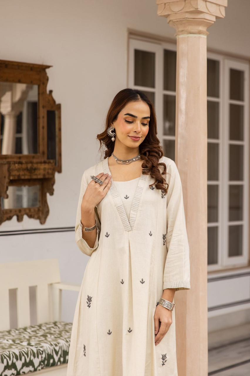 Cotton Embroidered Kurta Set