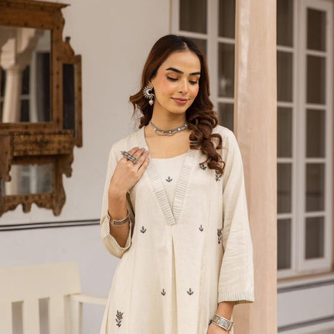 Cotton Embroidered Kurta Set