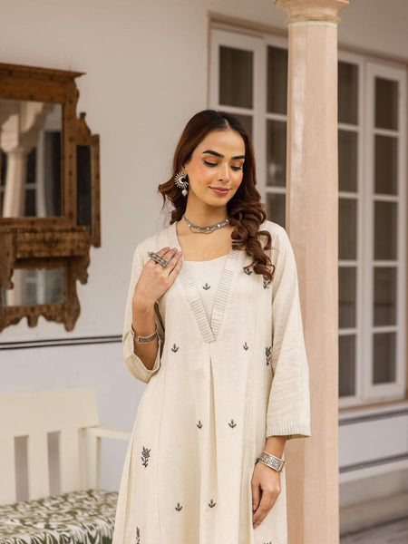 Cotton Embroidered Kurta Set