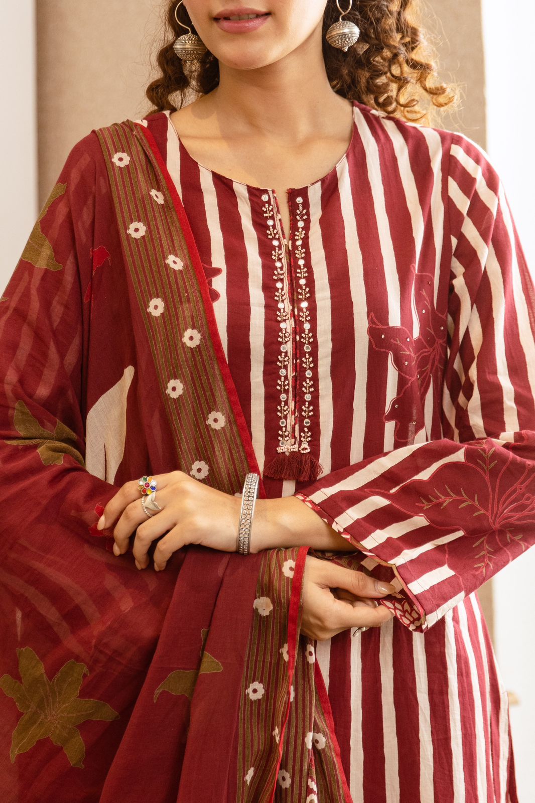Printed Cotton Kurta Set with Dupatta