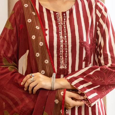 Printed Cotton Kurta Set with Dupatta