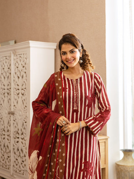 Printed Cotton Kurta Set with Dupatta