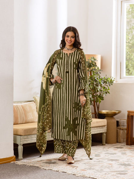 Printed Cotton Kurta Set with Dupatta