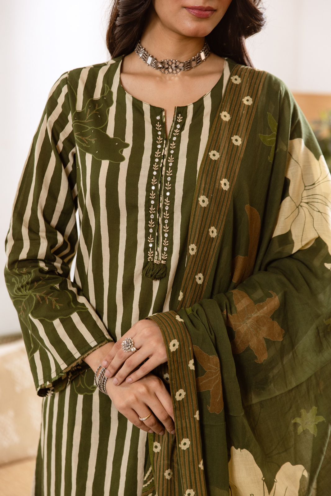 Printed Cotton Kurta Set with Dupatta