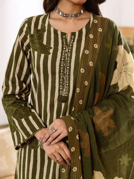 Printed Cotton Kurta Set with Dupatta